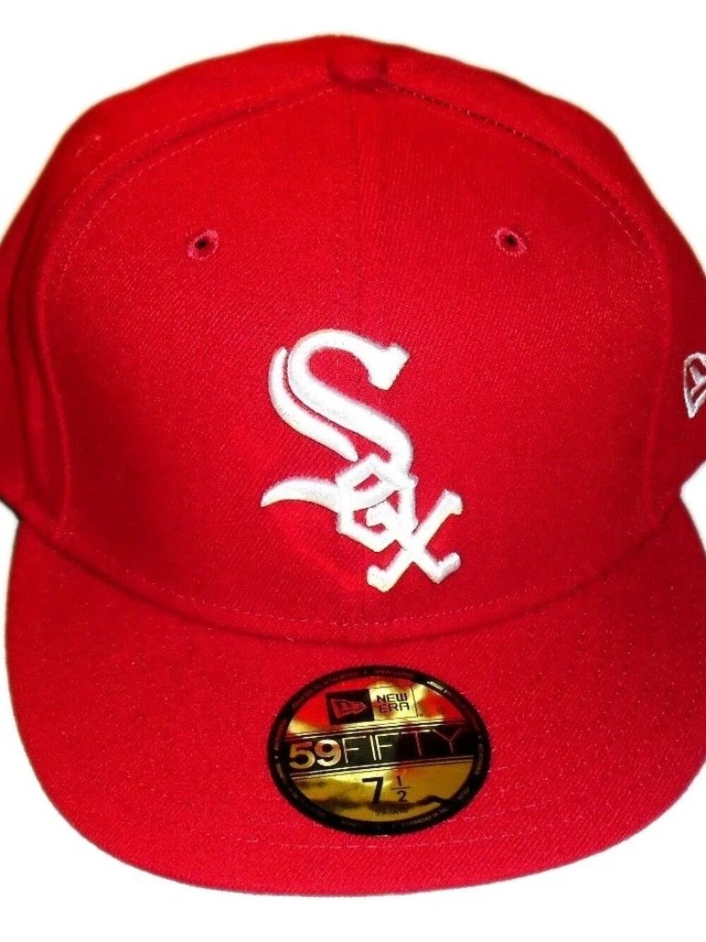 Chicago White Sox Red Color Mens New Era 59 Fifty Fitted hat cap sz. 7 1/2 New